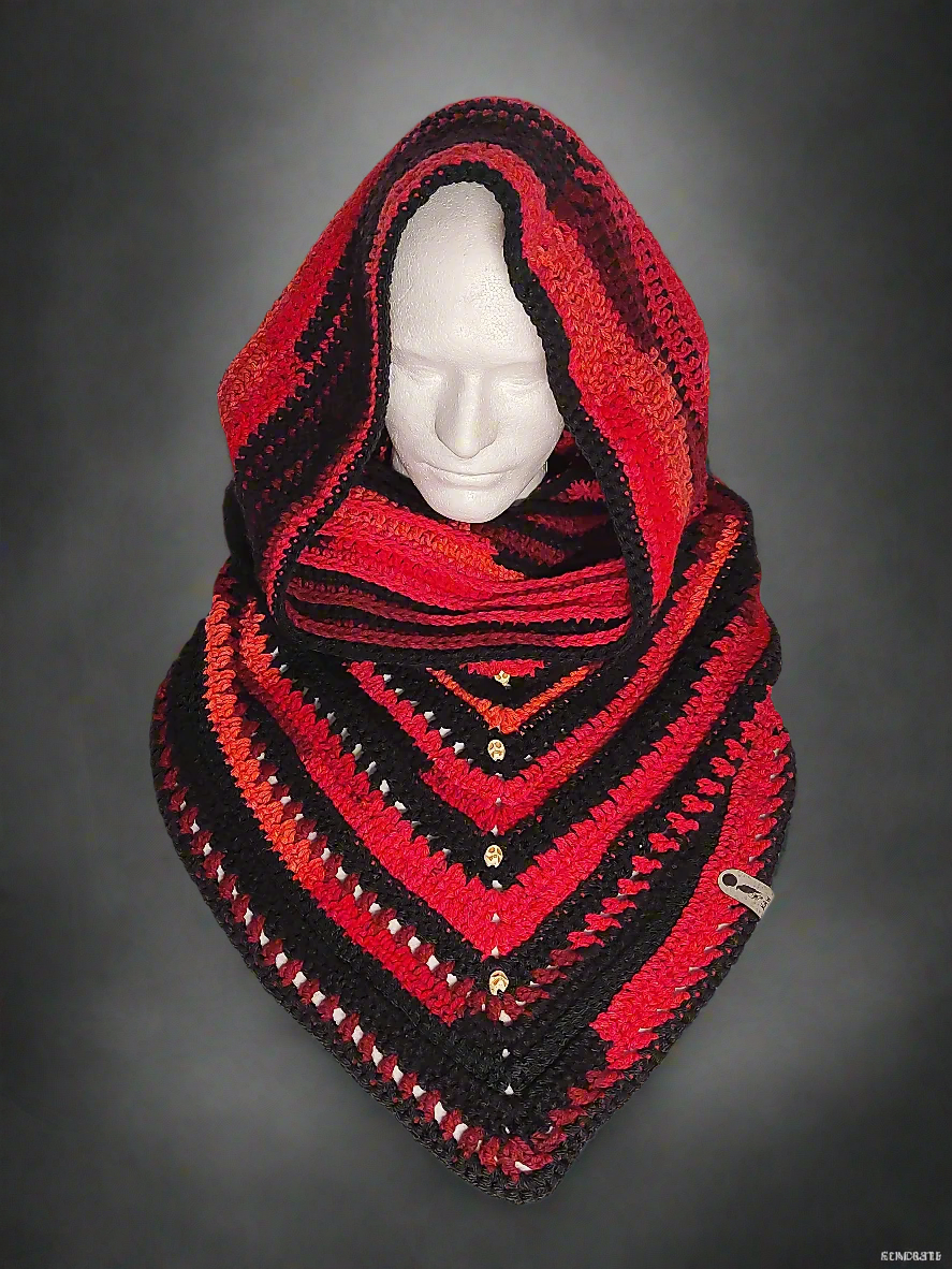 Crimson Wraith Hooded Scarf