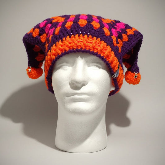 Blacklight Harlequin Jester Beanie
