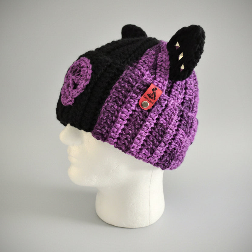 Punk Kitty Beanie in Peculiar Purple