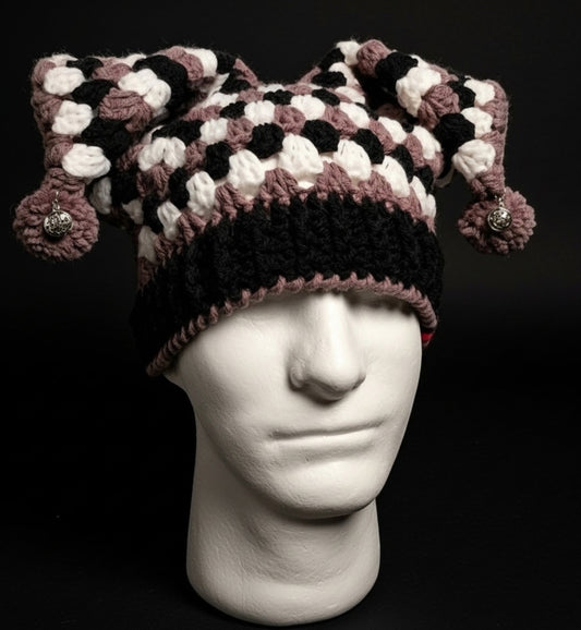 Monochrome Menace Jester Beanie